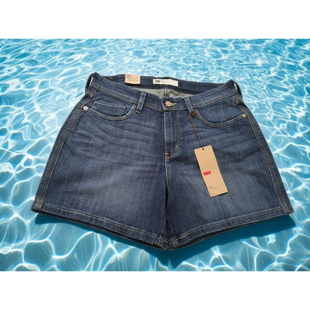 Levi's Classic Blue Denim Shorts Size 8 | NWT Premium Clean Girl Americana